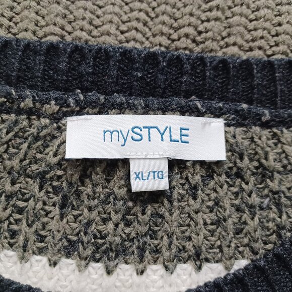 My Style Striped Hi-low Sweater - Picture 7 of 15